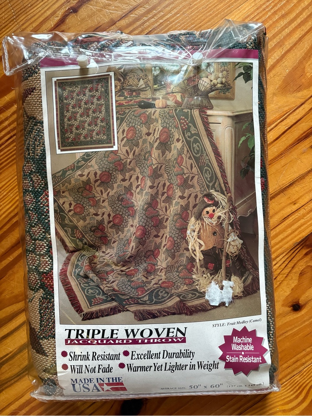 Vintage Triple Woven Fall Throw Blanket